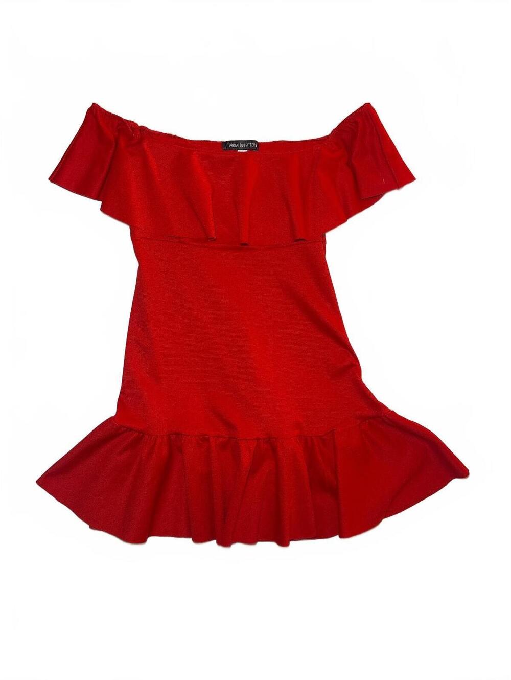 Urban Outfitters Red Mini Off-The-Shoulder Dress